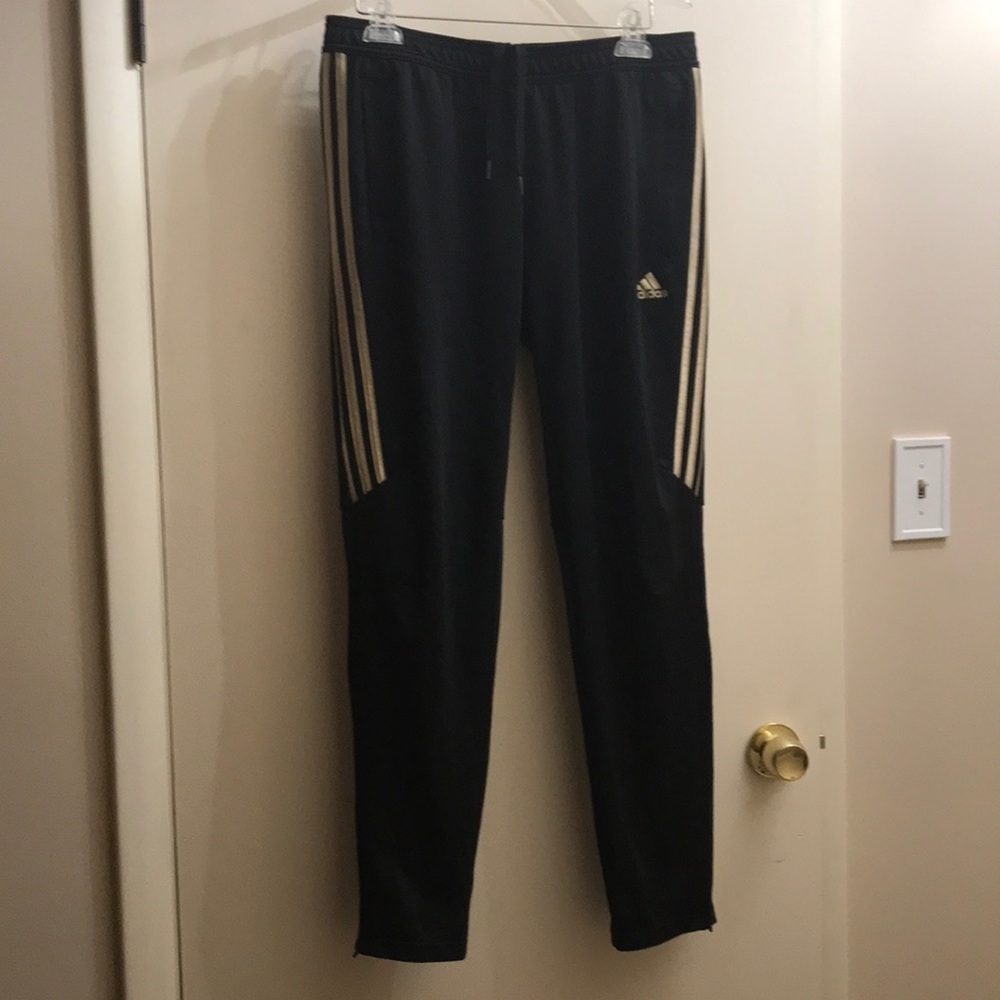 Adidas Athletic Pants black w/gold strips